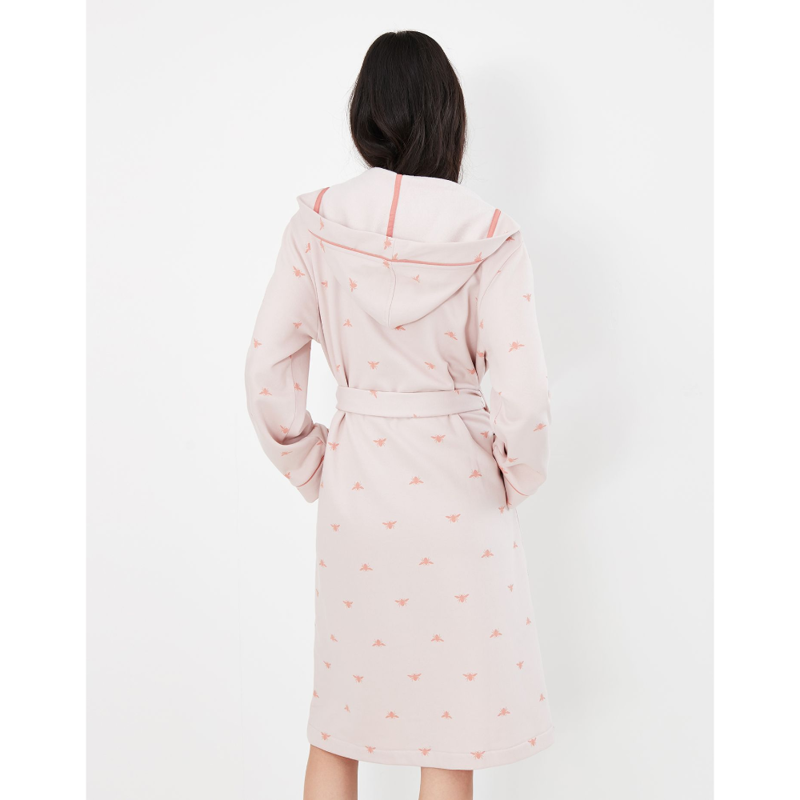 Joules Jonie Printed Jersey Dressing Gown - Pink Bees-2